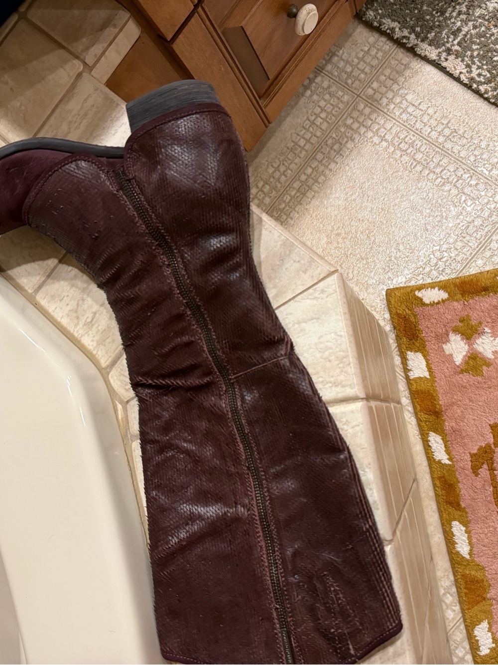 Donald J. Pliner Chianti/Burgundy Knee-High Leather Boots - Picture 6 of 13